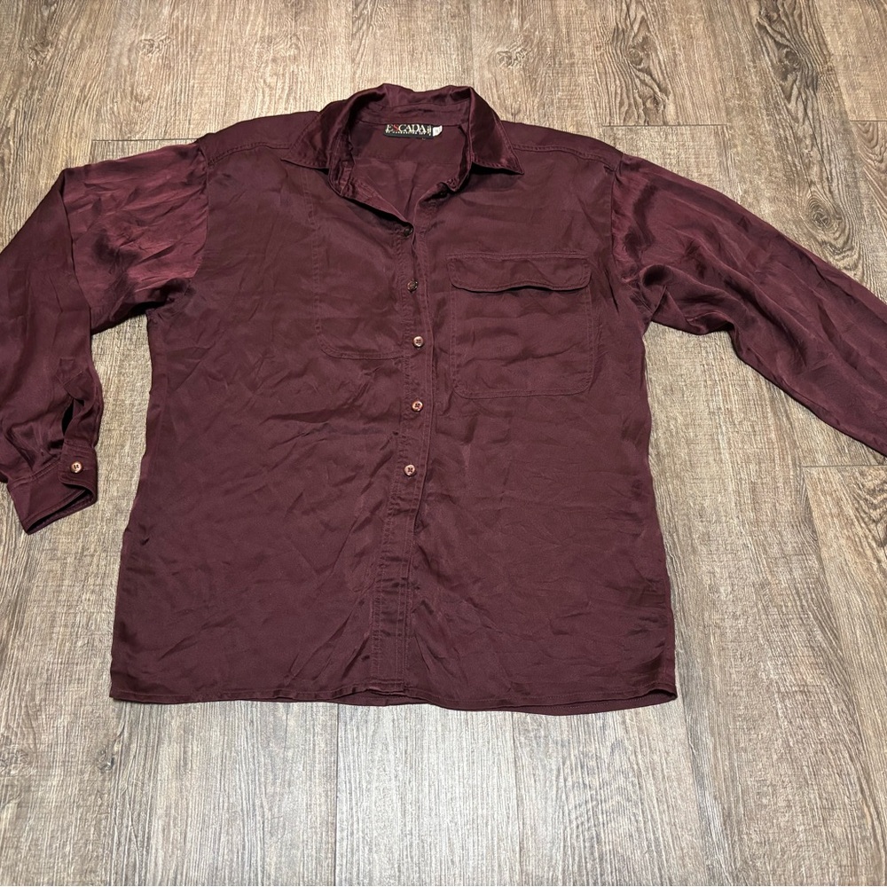 Vintage Escada by Margaretha Ley Long Sleeve Silk Shirt Size 38